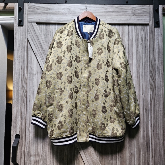 Anthropologie Pilcro Slouchy Floral Bomber Jacket - Picture 9 of 16